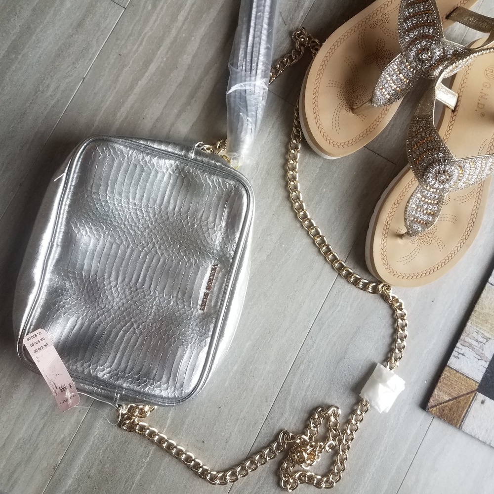 Victoria Secret NWT  Silver crossbody